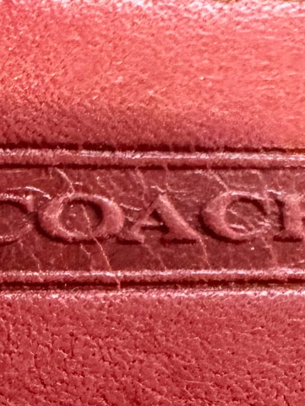Coach Red Leather Card Holder Wallet With Key Ring